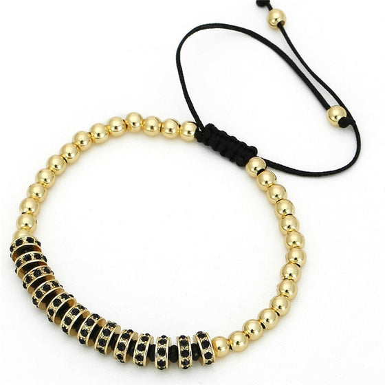 Circle Charm Bead Strand Macrame