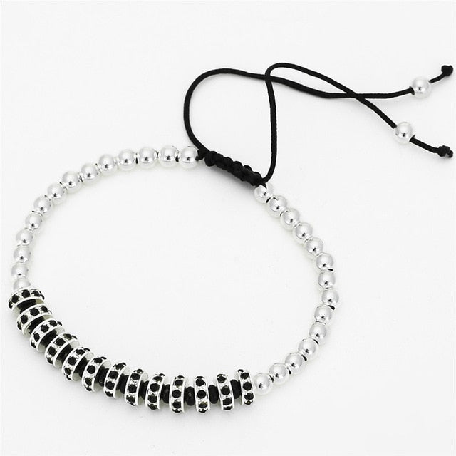 Circle Charm Bead Strand Macrame