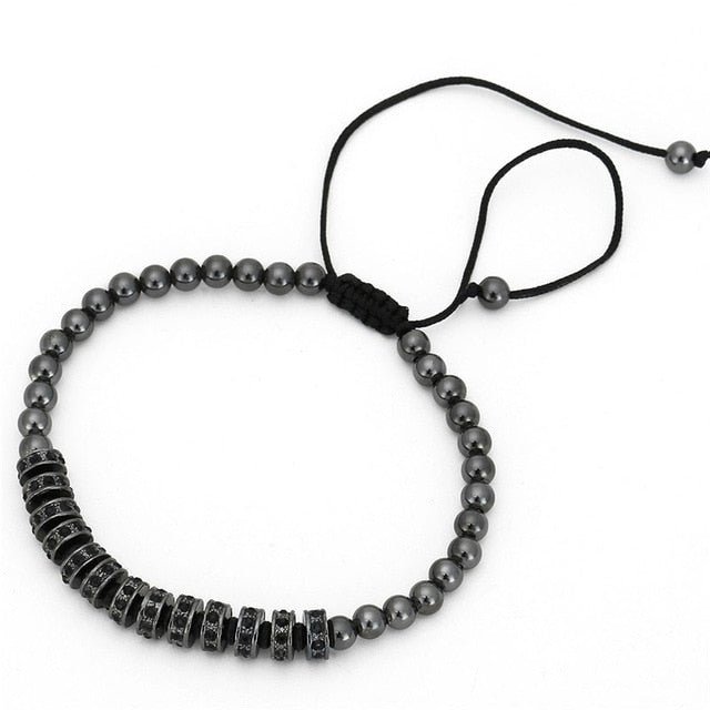 Circle Charm Bead Strand Macrame