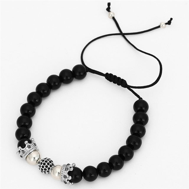 Circle Charm Bead Strand Macrame