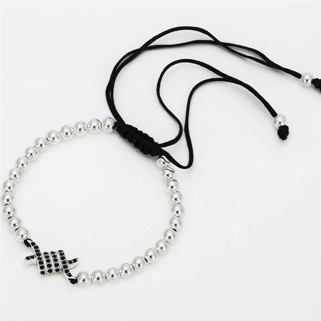 Circle Charm Bead Strand Macrame