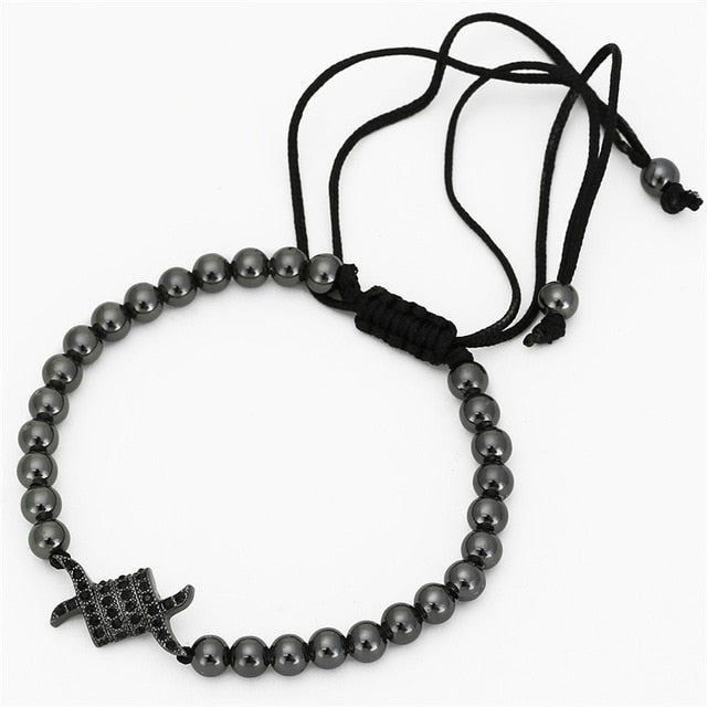 Circle Charm Bead Strand Macrame