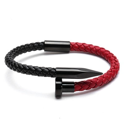 Genuine Leather Stainless Steel Charm Bracelets bangles