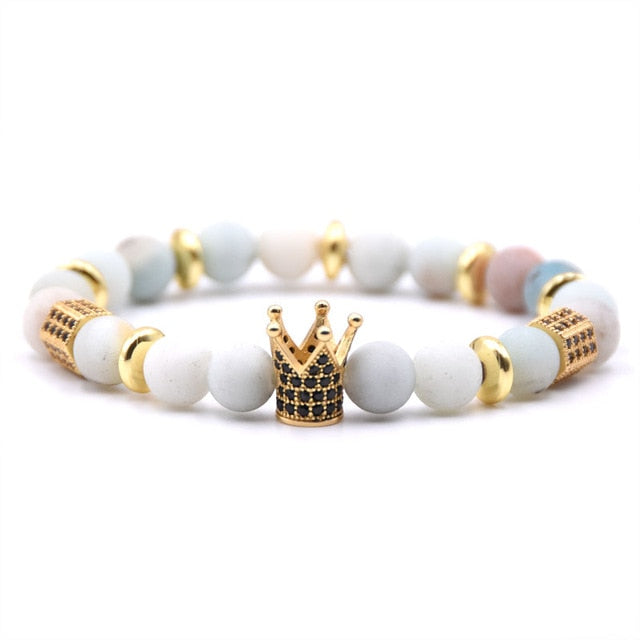 Zirconia King Crown Gear spacer Charms Bracelets