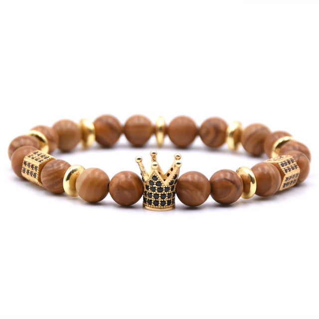 Zirconia King Crown Gear spacer Charms Bracelets