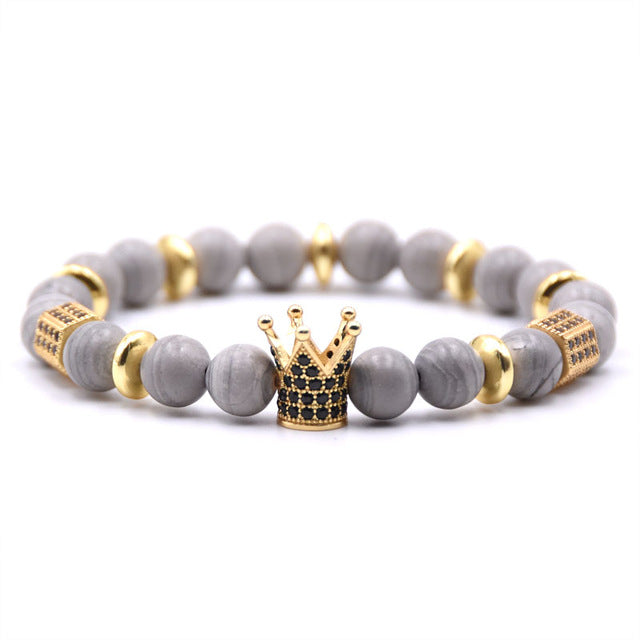 Zirconia King Crown Gear spacer Charms Bracelets