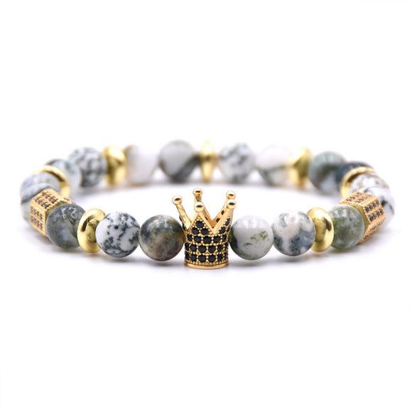 Zirconia King Crown Gear spacer Charms Bracelets