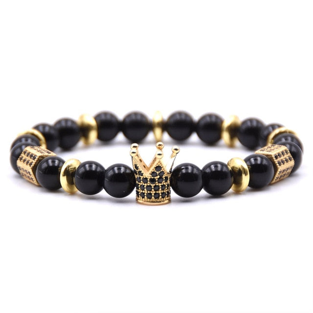 Zirconia King Crown Gear spacer Charms Bracelets