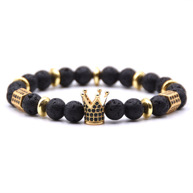 Zirconia King Crown Gear spacer Charms Bracelets