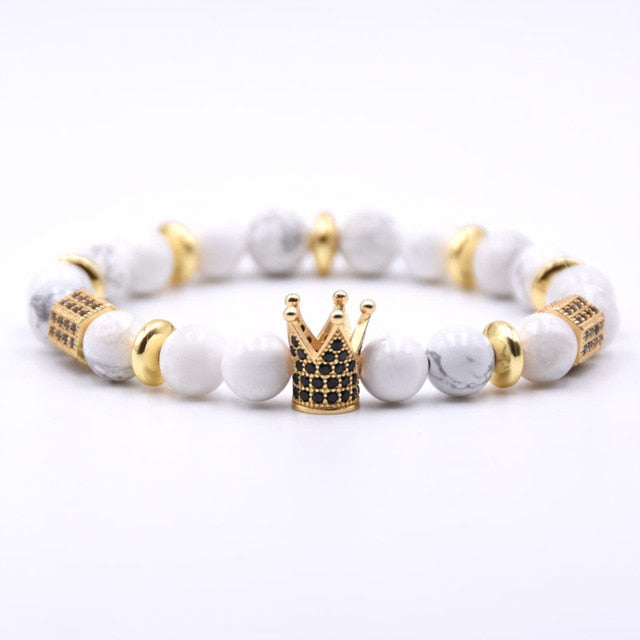 Zirconia King Crown Gear spacer Charms Bracelets