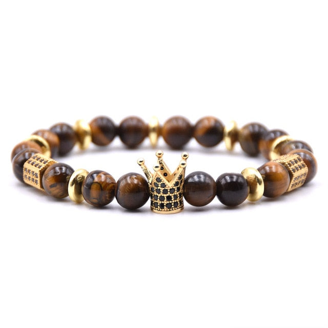 Zirconia King Crown Gear spacer Charms Bracelets