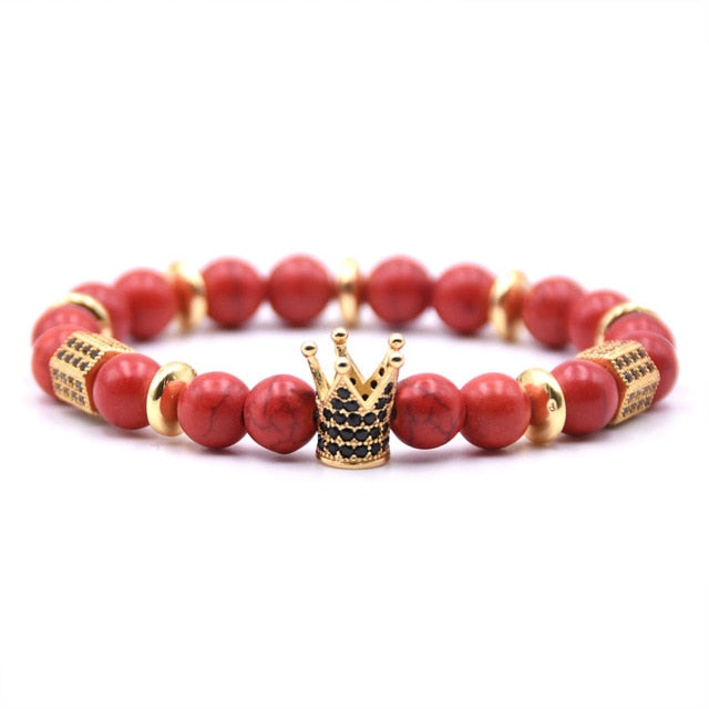 Zirconia King Crown Gear spacer Charms Bracelets