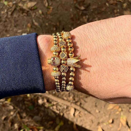 Luxury Crown Bracelet Copper Beads