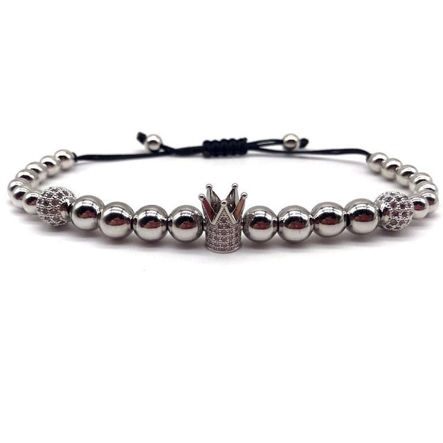 Luxury Crown Bracelet Copper Beads