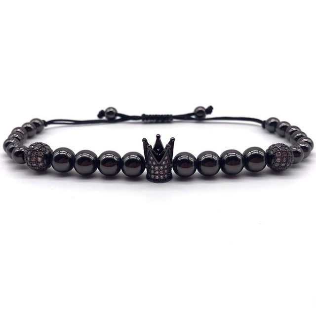 Luxury Crown Bracelet Copper Beads