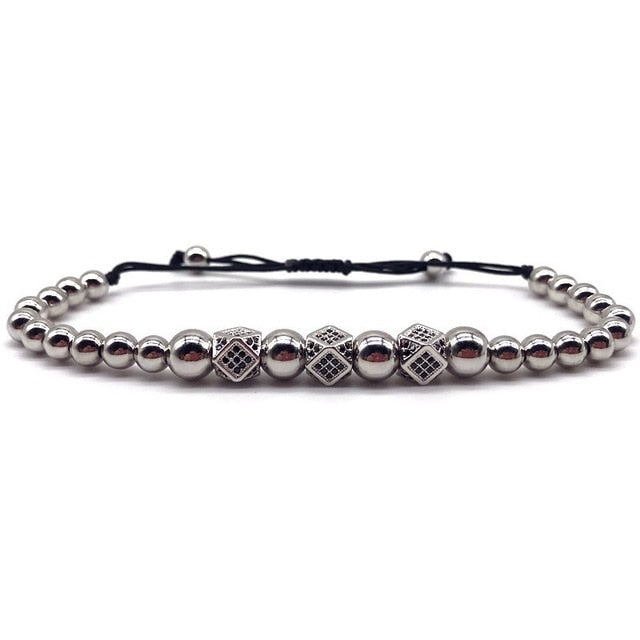 Luxury Crown Bracelet Copper Beads