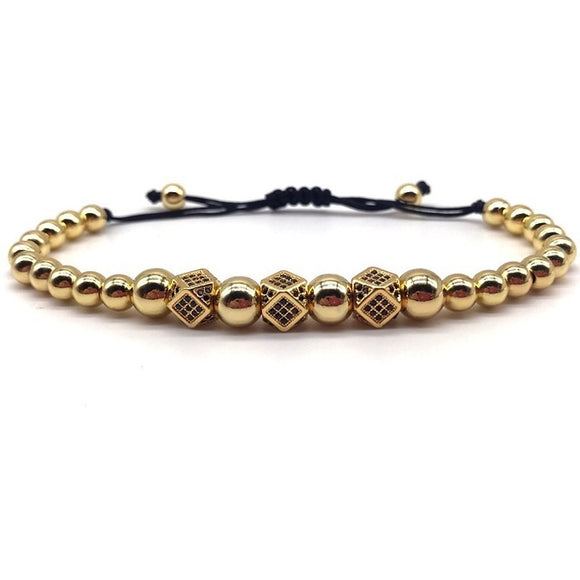 Luxury Crown Bracelet Copper Beads