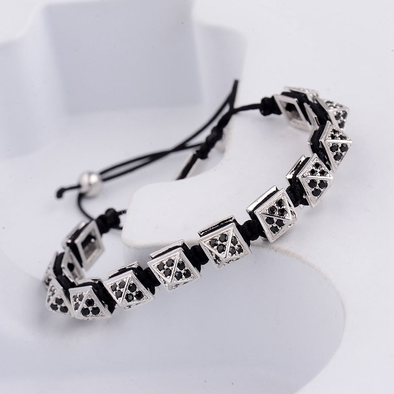 Amader 3 Colors Charm Men Gold Bracelets Triangle