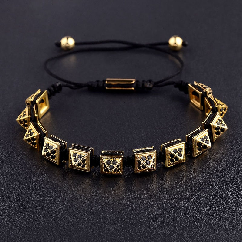 Amader 3 Colors Charm Men Gold Bracelets Triangle