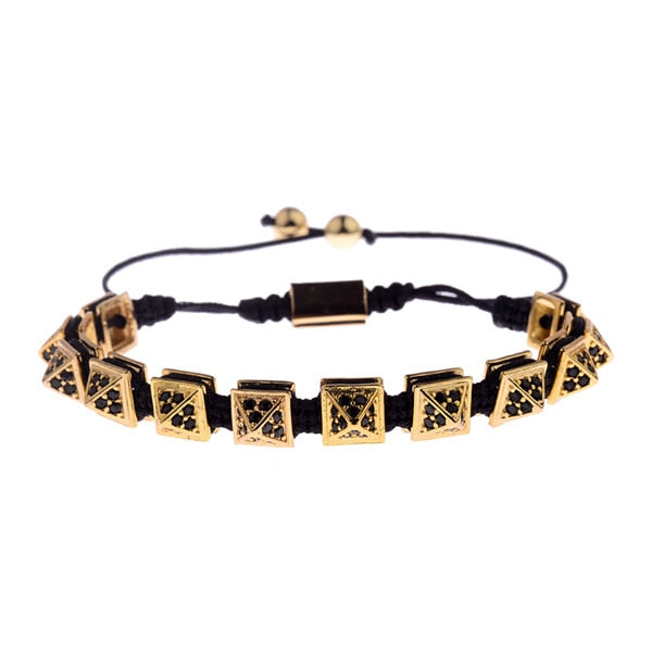 Amader 3 Colors Charm Men Gold Bracelets Triangle