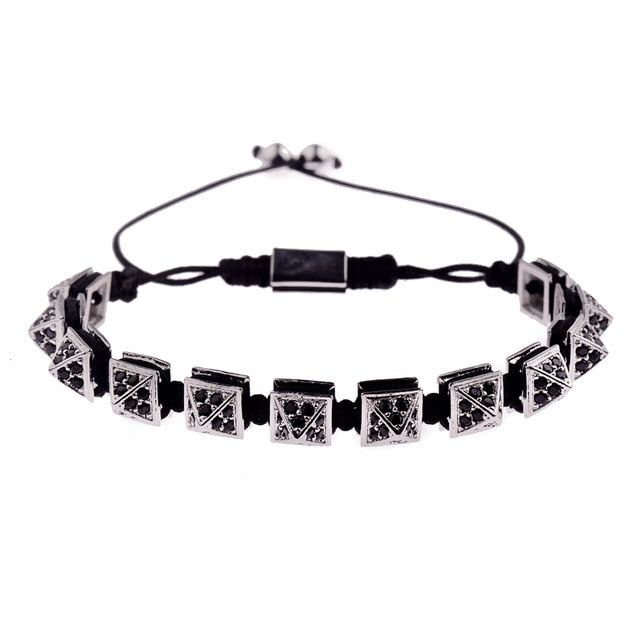 Amader 3 Colors Charm Men Gold Bracelets Triangle