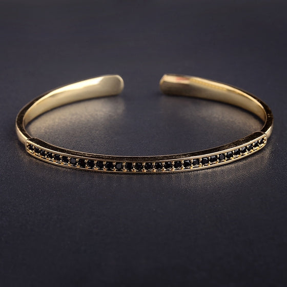 Micro-Inlaid Zircon Copper Bracelet Bangles Luxury Gold Cuff Bracelet