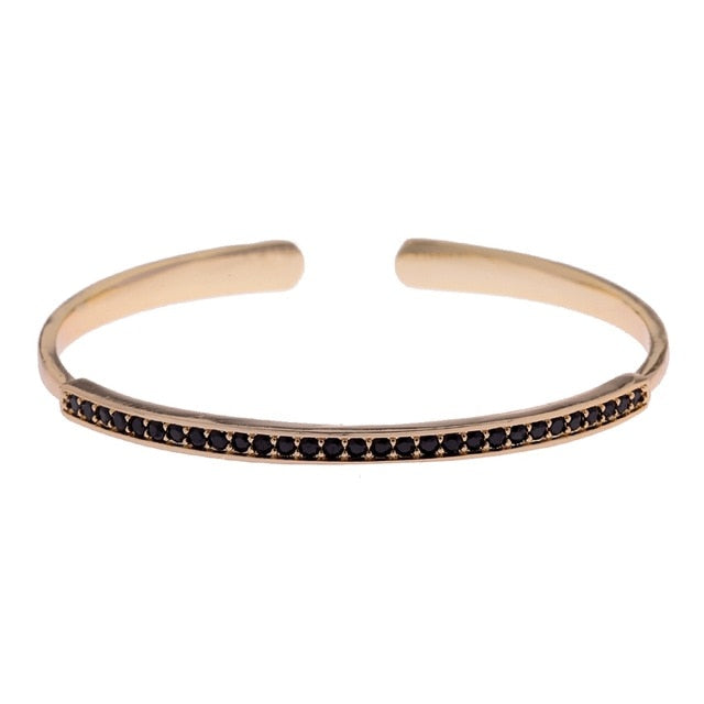 Micro-Inlaid Zircon Copper Bracelet Bangles Luxury Gold Cuff Bracelet