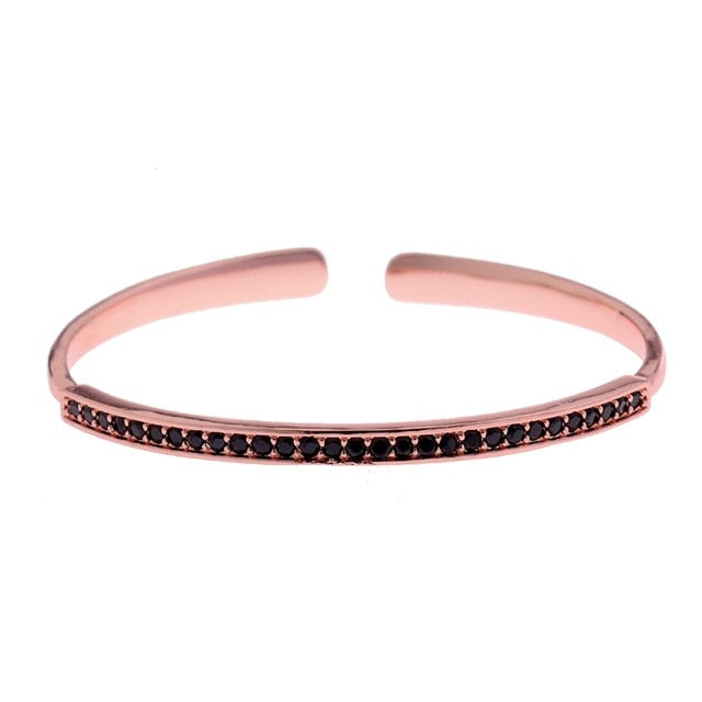 Micro-Inlaid Zircon Copper Bracelet Bangles Luxury Gold Cuff Bracelet