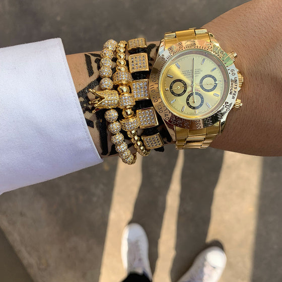 3pcs/set Luxury CZ Square ball Charms copper beads