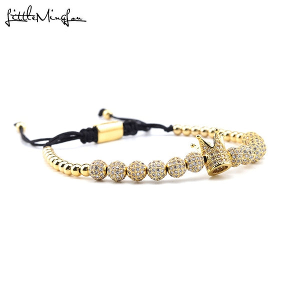 3pcs/set Luxury CZ Square ball Charms copper beads