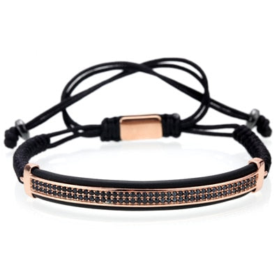 Crown Bracelet Men Charms Luxury Gold Macrame Beads