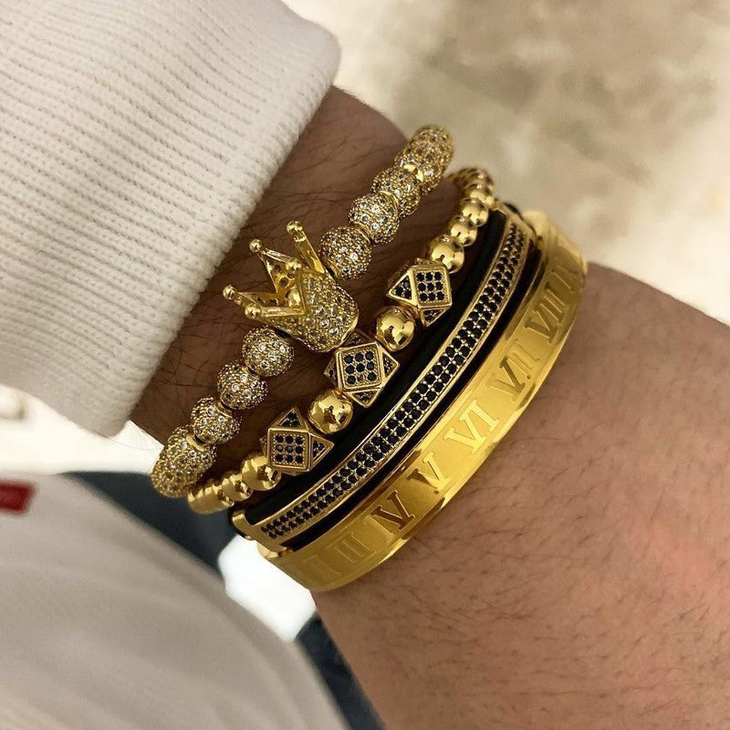 4pcs/set Luxury Royal Crown Charm Bracelet