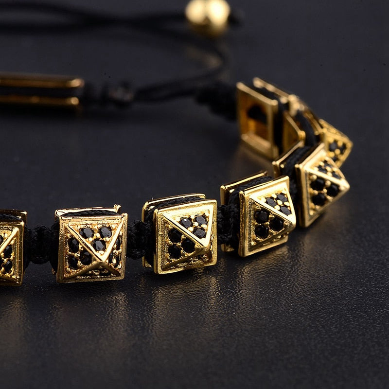 Amader 3 Colors Charm Men Gold Bracelets Triangle