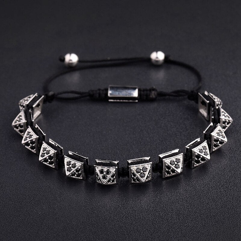 Amader 3 Colors Charm Men Gold Bracelets Triangle