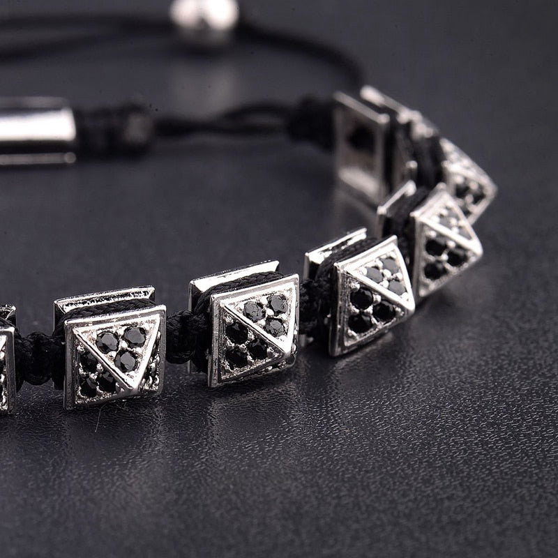 Amader 3 Colors Charm Men Gold Bracelets Triangle